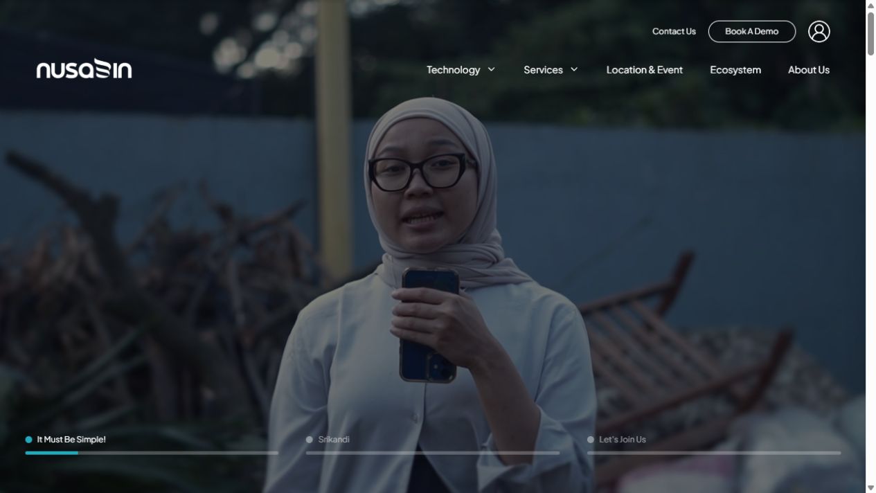 NusaBin live website home screen